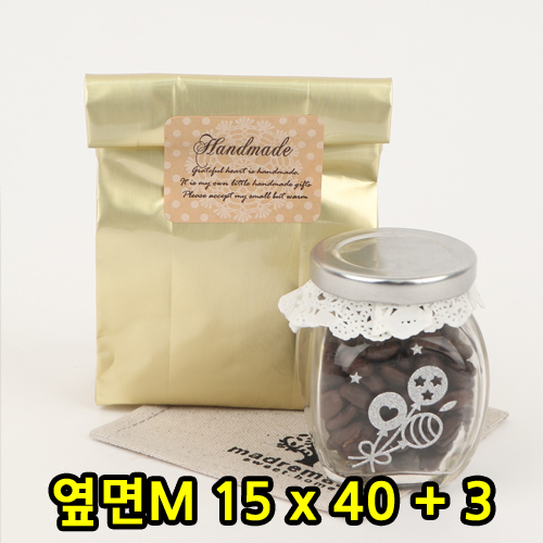 M자형-커피봉투(금박)15x40x3(옆면M)