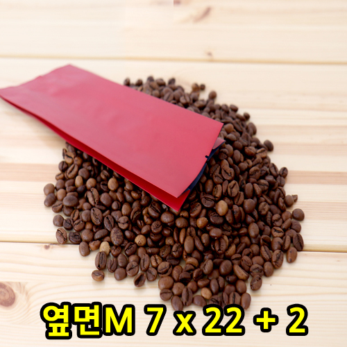 <단종>M자형-커피봉투(레드)7x22x2(옆면M)