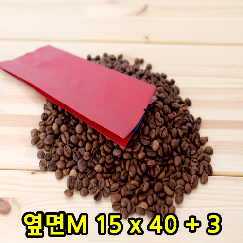<단종>M자형-커피봉투(레드)15x40x3(옆면M)
