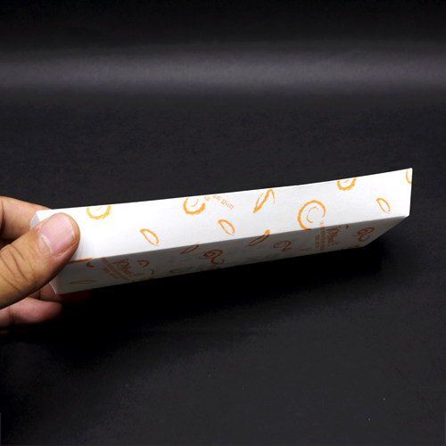 HJ-GR-28주황무늬,종이사각트레이(꼬치,핫바)_BOX판매