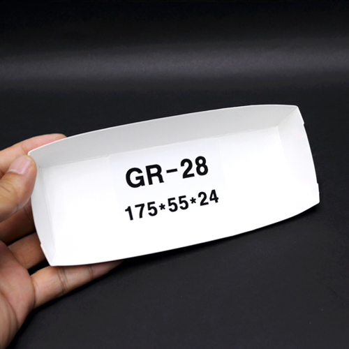HJ-GR-28주황무늬,종이사각트레이(꼬치,핫바)_BOX판매